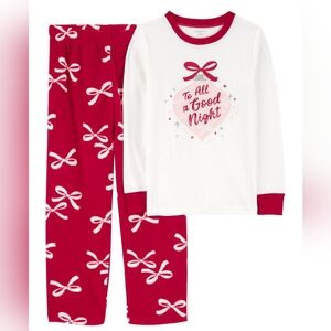 Carter's Size 5 Christmas Cotton Top & Fleece Bottom Pyjama 2-Piece Set